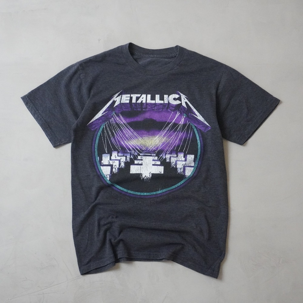 Metallica Master of Puppets Graphic T-Shirt Charcoal Heather Grey Small Band Tee